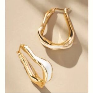 New! Anthropologie Gold Hoop Earrings (1050) NWOT
